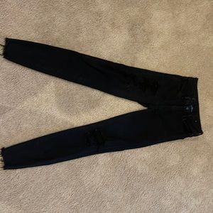 American Eagle , next level stretch, black ripped jeans.